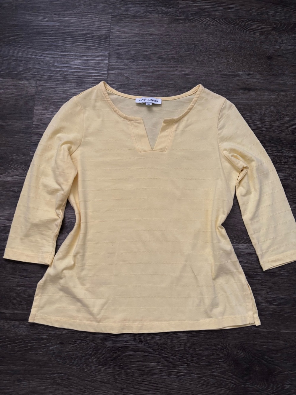 Emily Daniels Pale Yellow Split-Neck Tunic Top